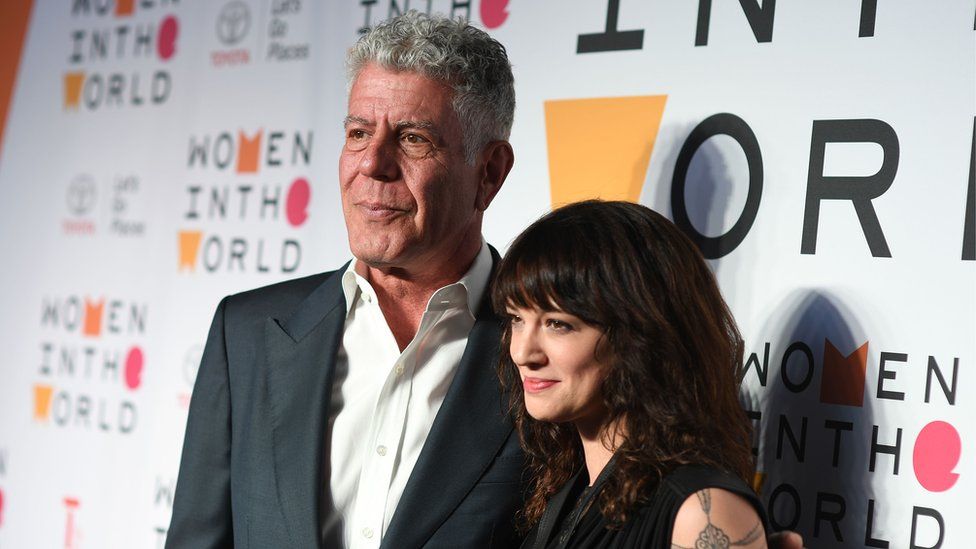 Anthony Bourdain and Italian actress Asia Argento in New York City in April this year