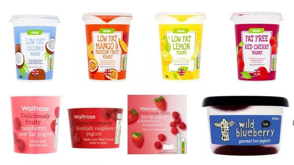 A selection of yogurts