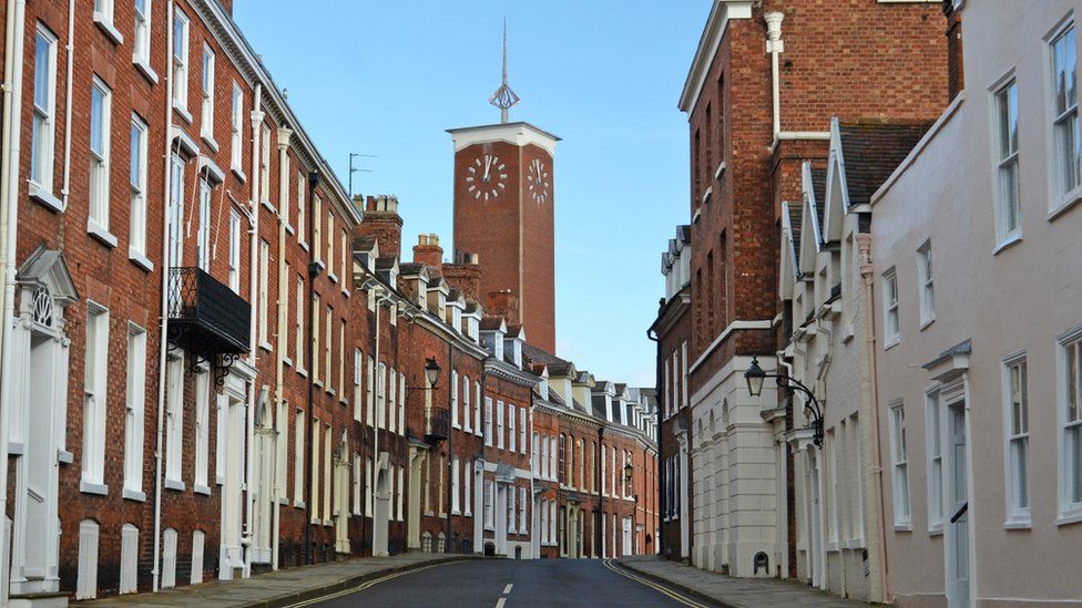 A street in Shrewsbury town centre