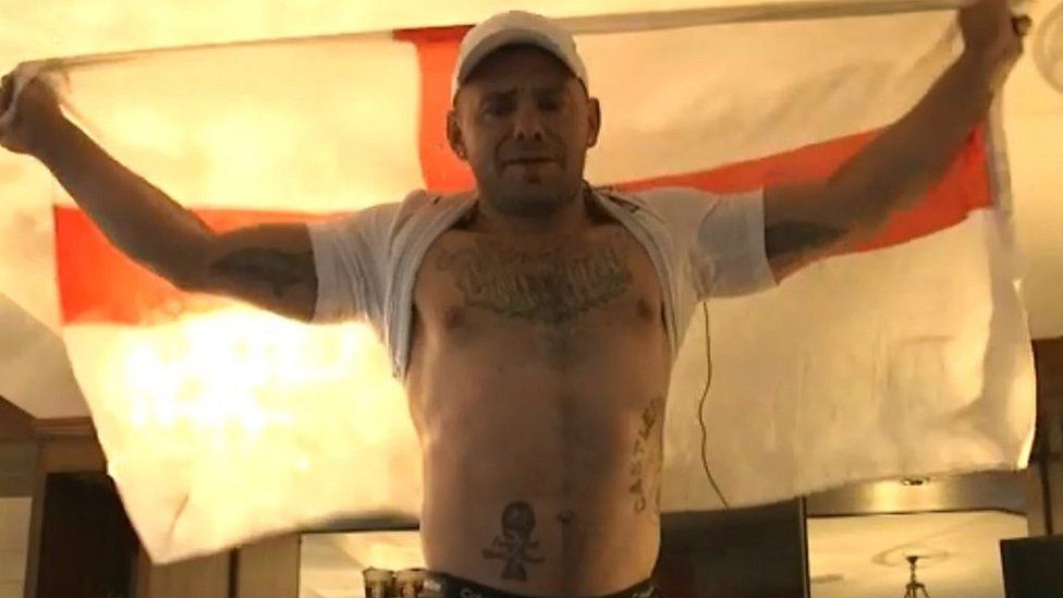 England fan with confident tattoo