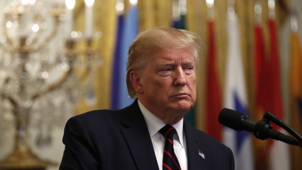 Donald Trump speaking at the White House on 27 September 2019