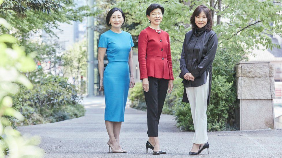 Kathy Matsui, centre, and her two cofounders from MPower Partners