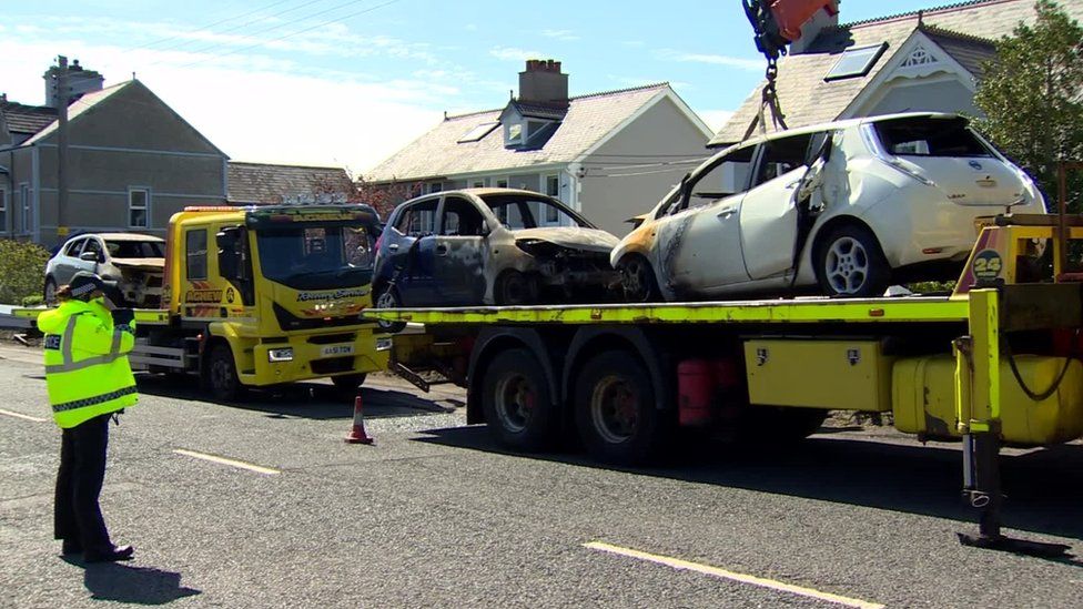 Larne Cars Destroyed In Arson Attack On Police Officer S Home Bbc News