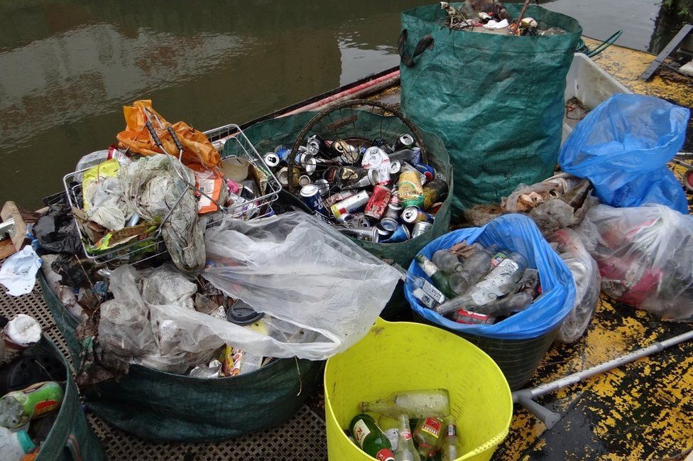A collection of litter collected by Rage Against Rubbish