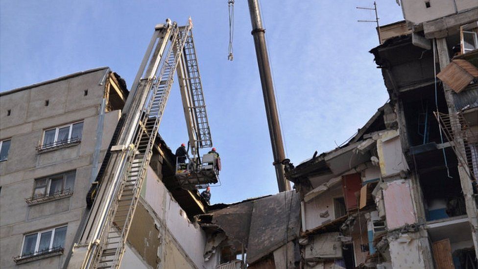 Ruins of Magnitogorsk apartment block, 2 Jan 19