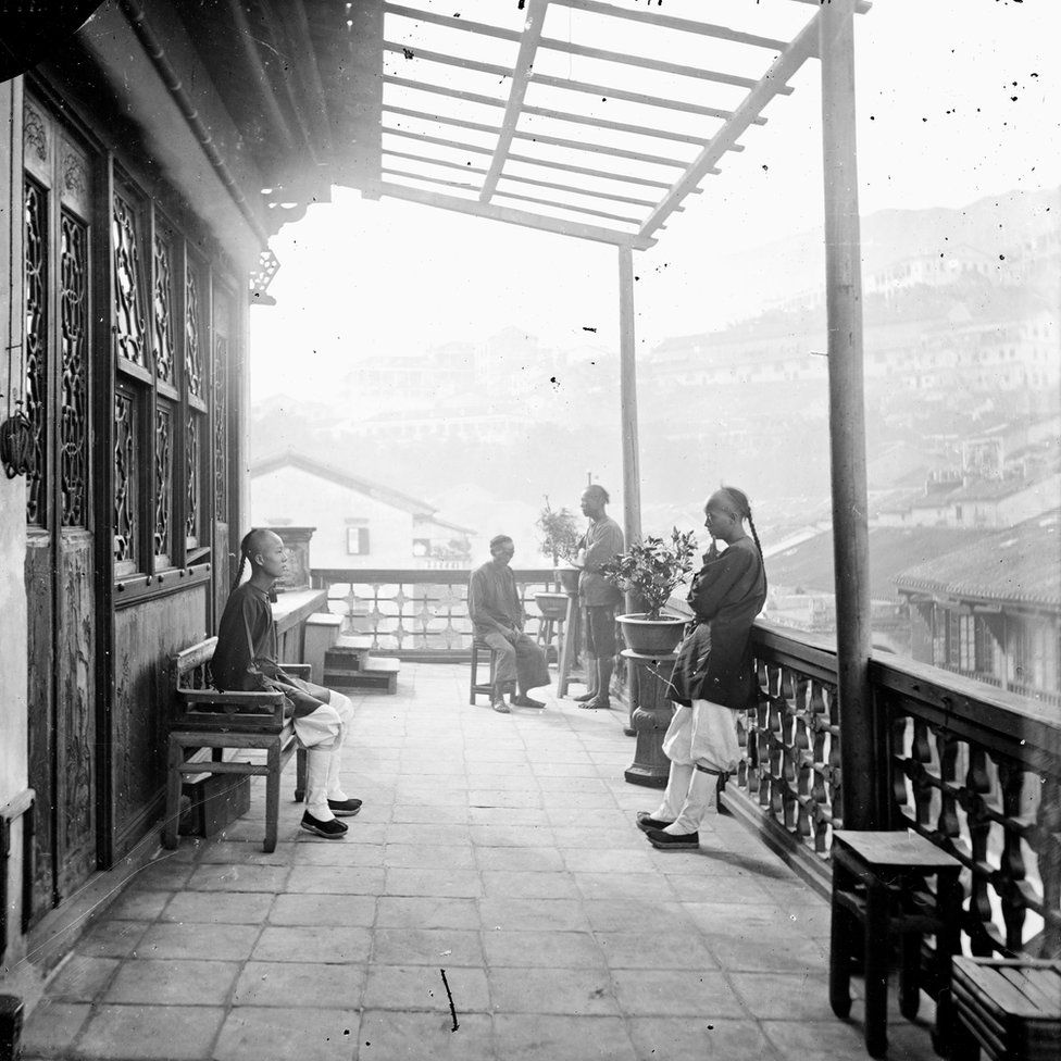 The Veranda of a Chinese Teahouse - Hong Kong 1868–71