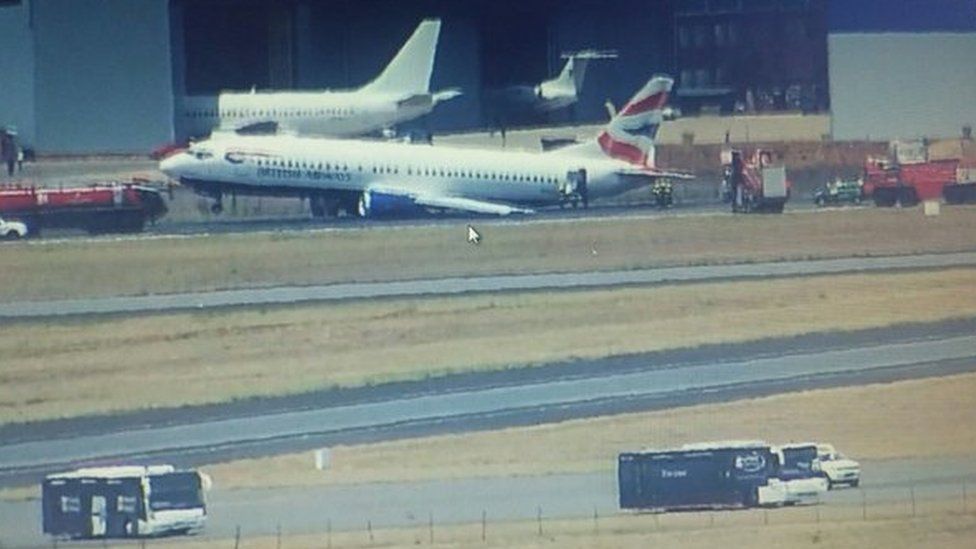 The BA plane, owned and operated by Comair, on the runway at OR Tambo International Airport