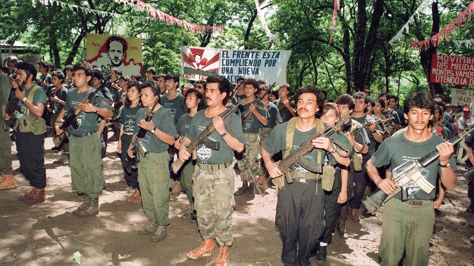 El Salvador militia after the signing of a peace agreement