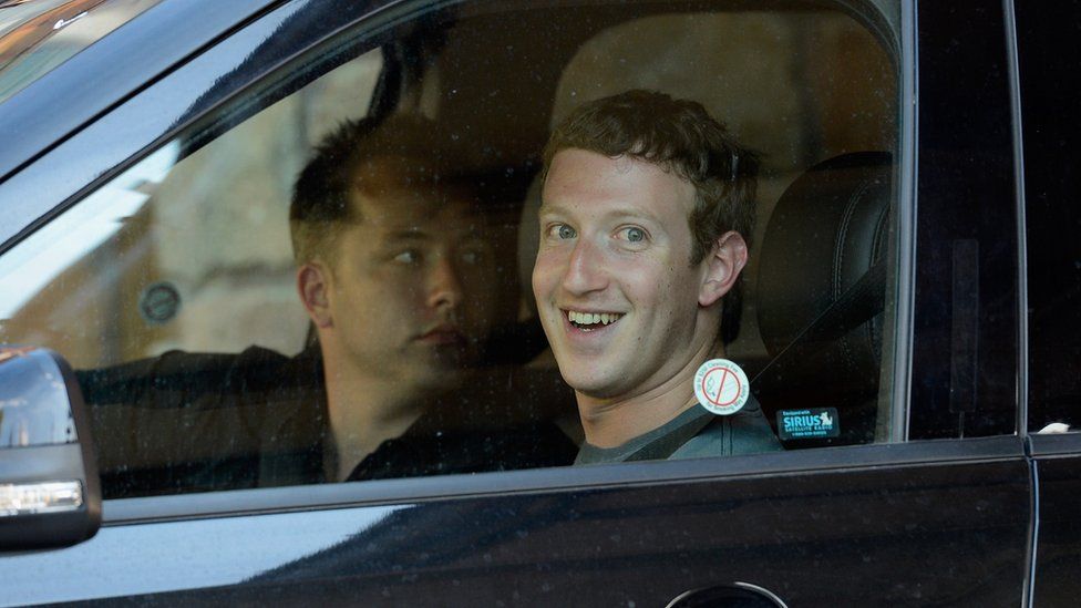 Drew Houston in a car with Mark Zuckerberg