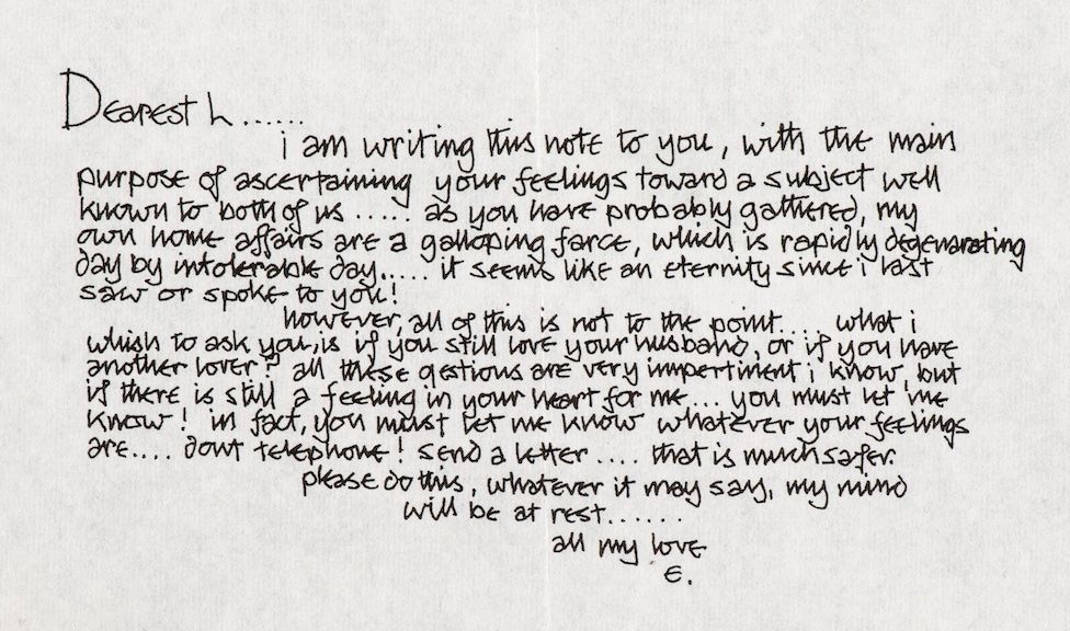 Eric Clapton's letter to Pattie Boyd