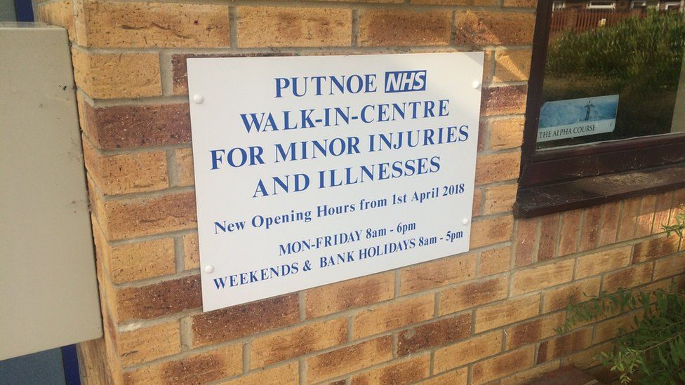 Sign for Putnoe Walk-In Centre
