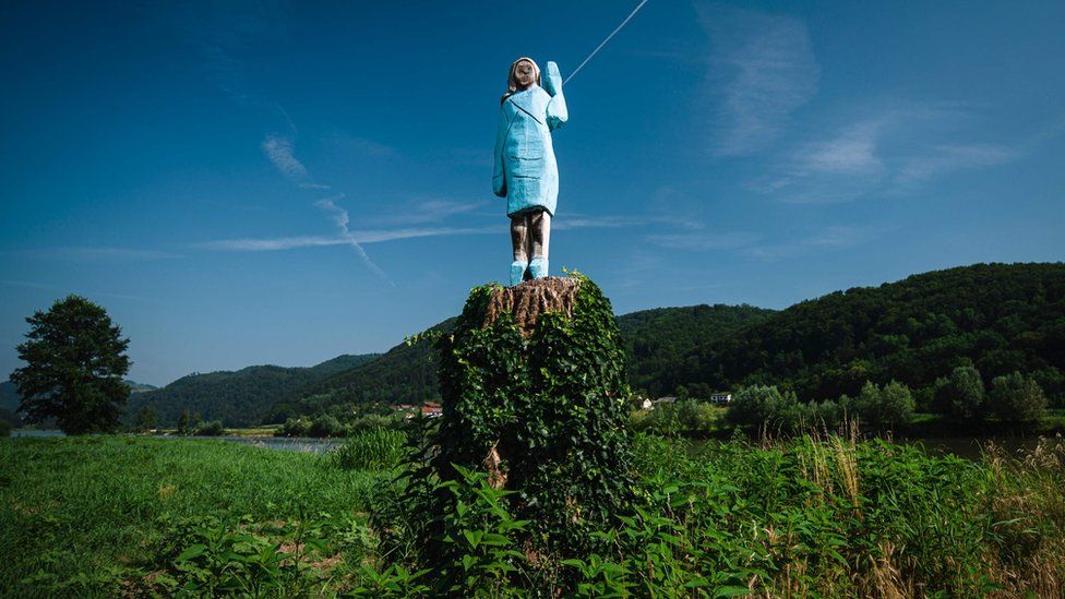 Melania Trump statue in Slovenia