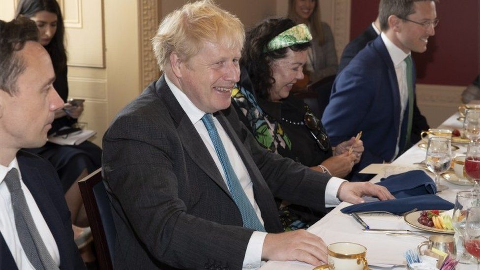 Boris Johnson sits down with leaders of the US Senate during his visit on Capitol Hill in Washington