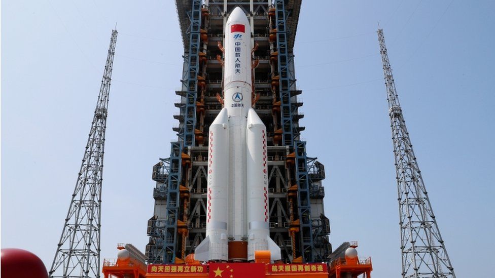 Chinese rocket at launch site