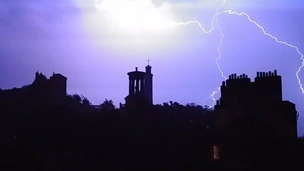 Lightning at Calton Hill Edinburgh
