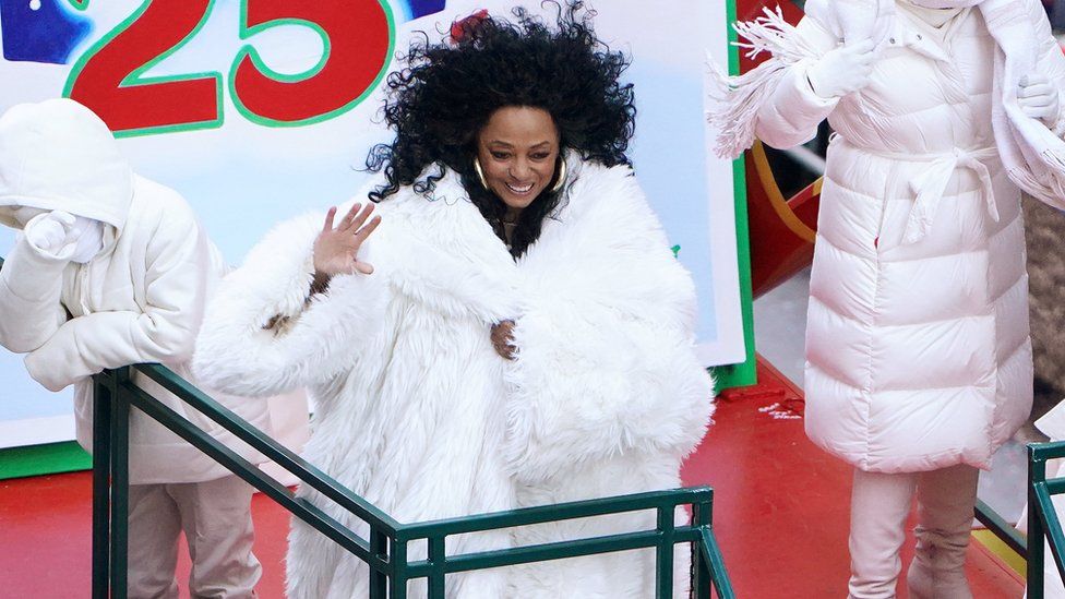Diana Ross rides a float down 6th Avenue during the 92nd Macy's Thanksgiving Day Parade in New York City, New York, U.S., November 22, 2018