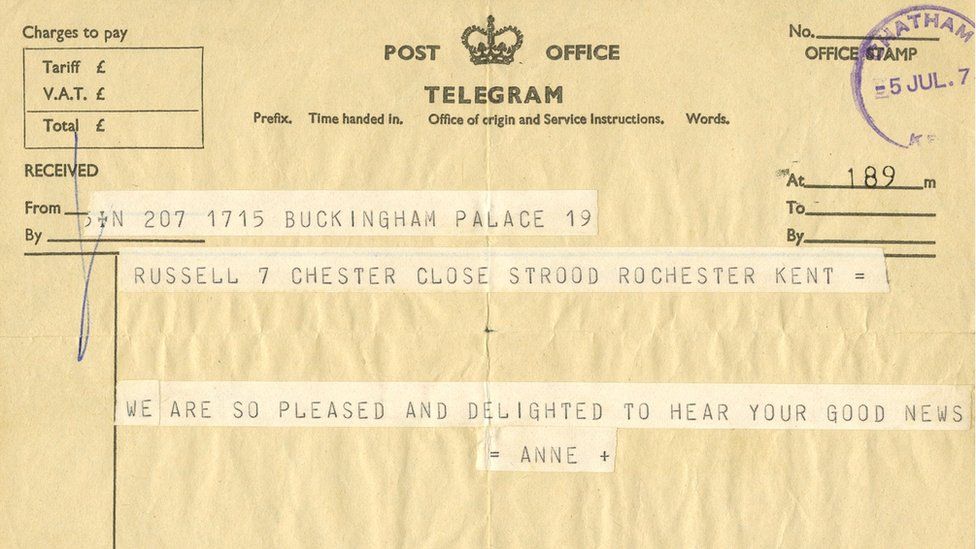 Telegram from Princess Anne