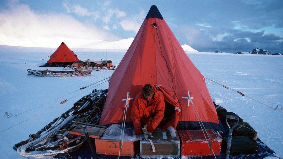 A British Antarctic Survey field camp