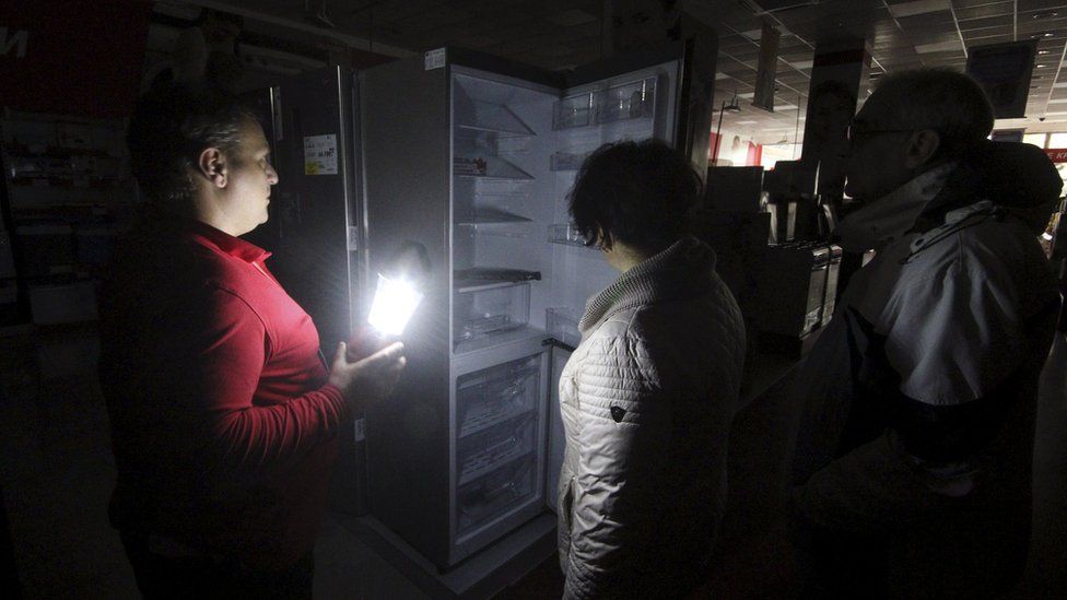 Power cut in Simferopol shop