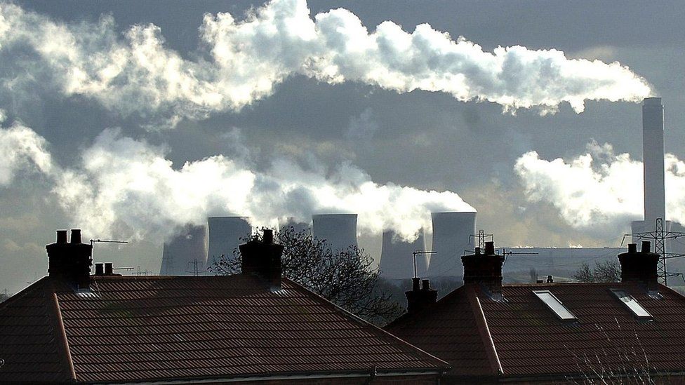 Smoke rising from coal-fired power station
