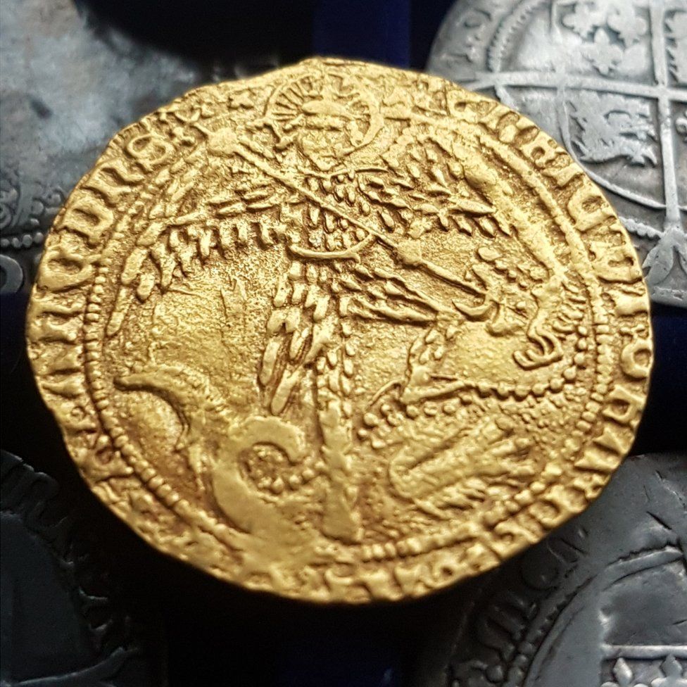 Henry VII gold coin Derbyshire