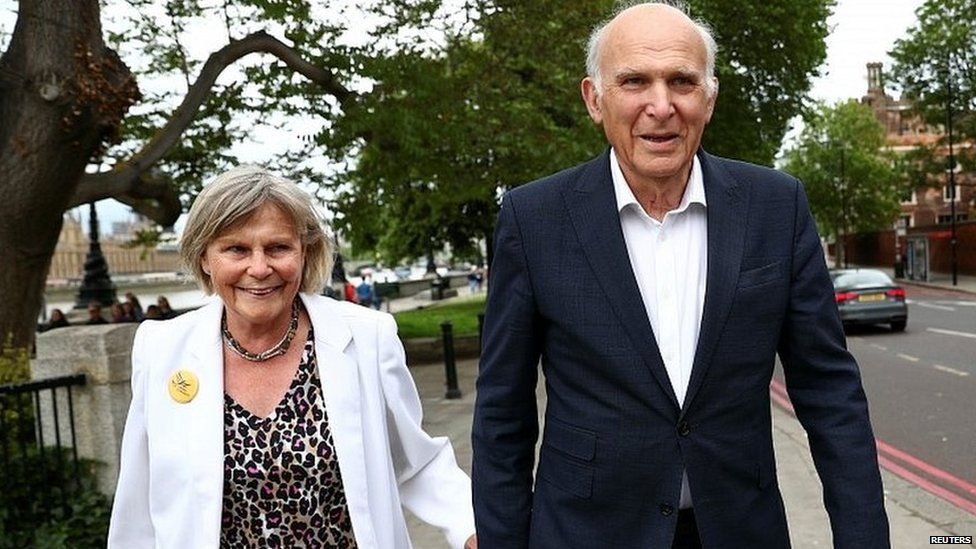 Sir Vince Cable with his wife Ruth in London in May 2019
