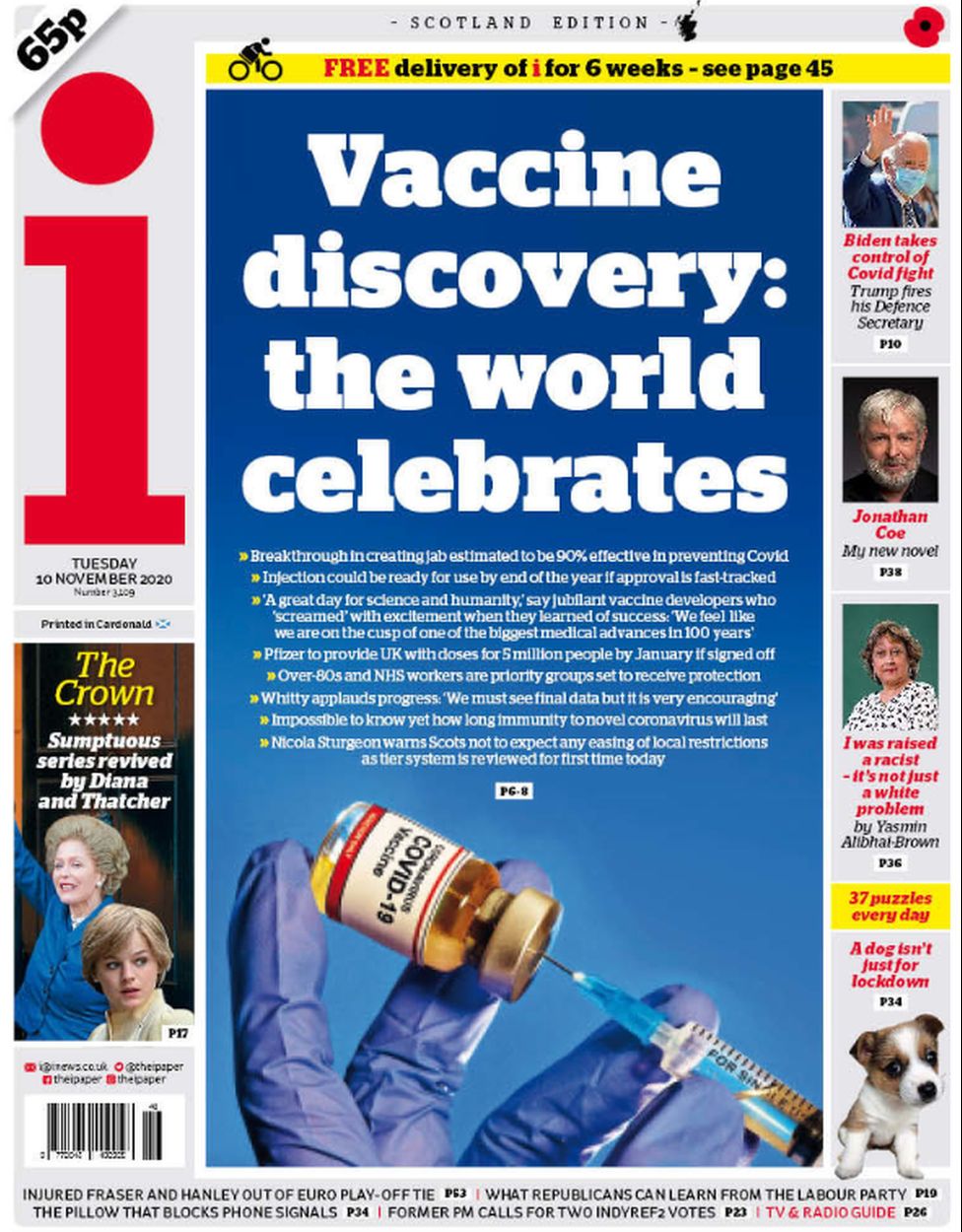 Scotland's Papers: 'Hope At Last' With Vaccine Breakthrough - BBC News