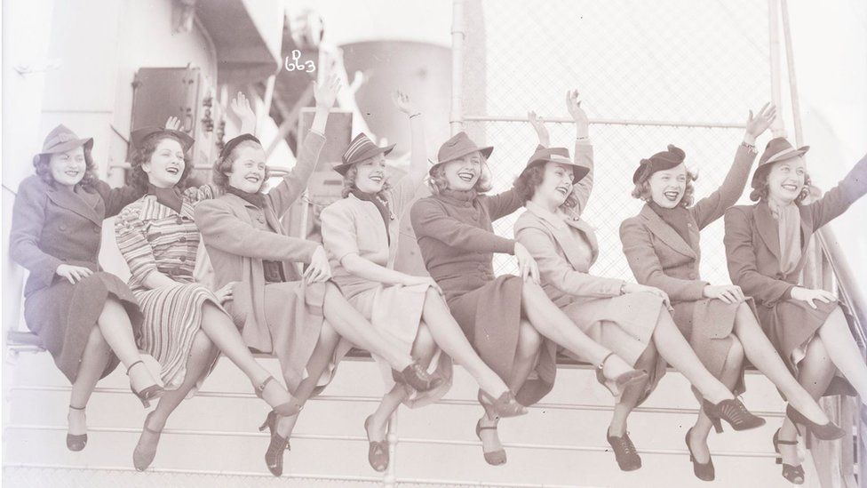 Cunard Dorchester Glamour girls on board the Queen Mary in 1938