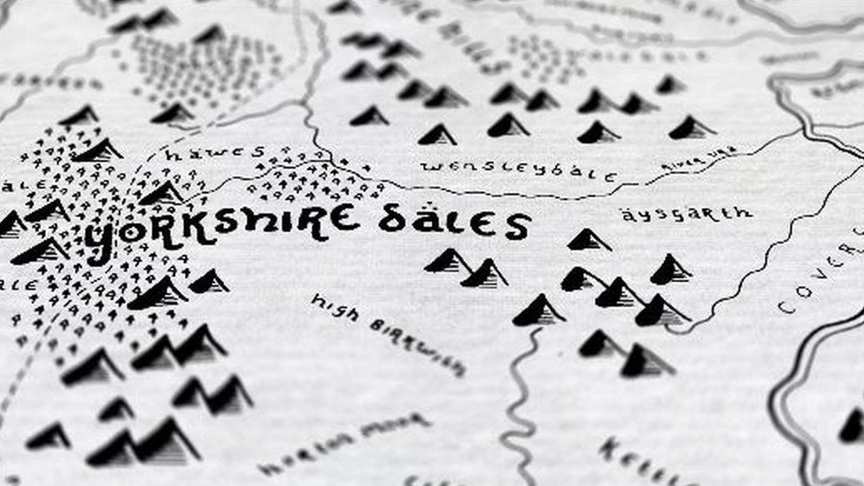 Tolkien-style map of Yorkshire Dales