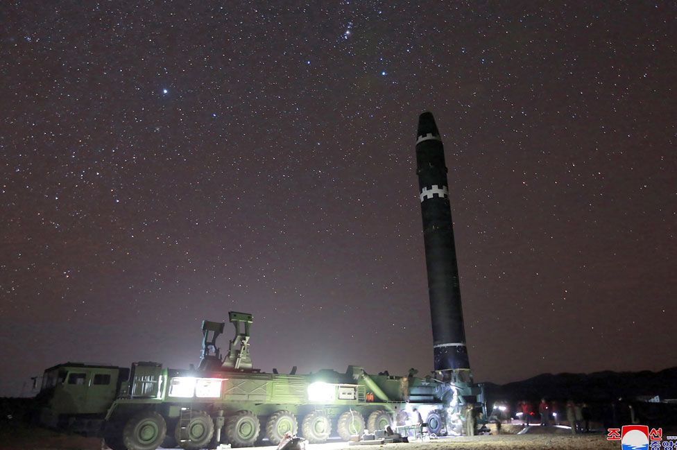 Hwansong-15 missile in photo released by N Korea