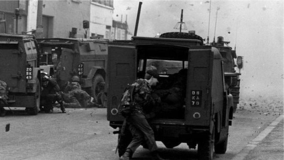 Soldiers in Northern Ireland pictured during the Troubles