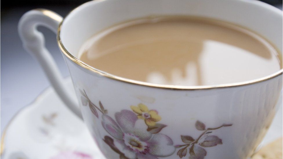 File photo of cup of tea in a china cup and saucer