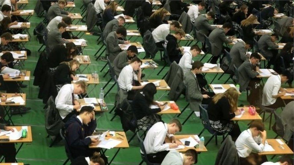 pupils sitting exams