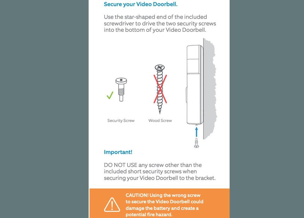 Ring doorbell 2024 safety screw