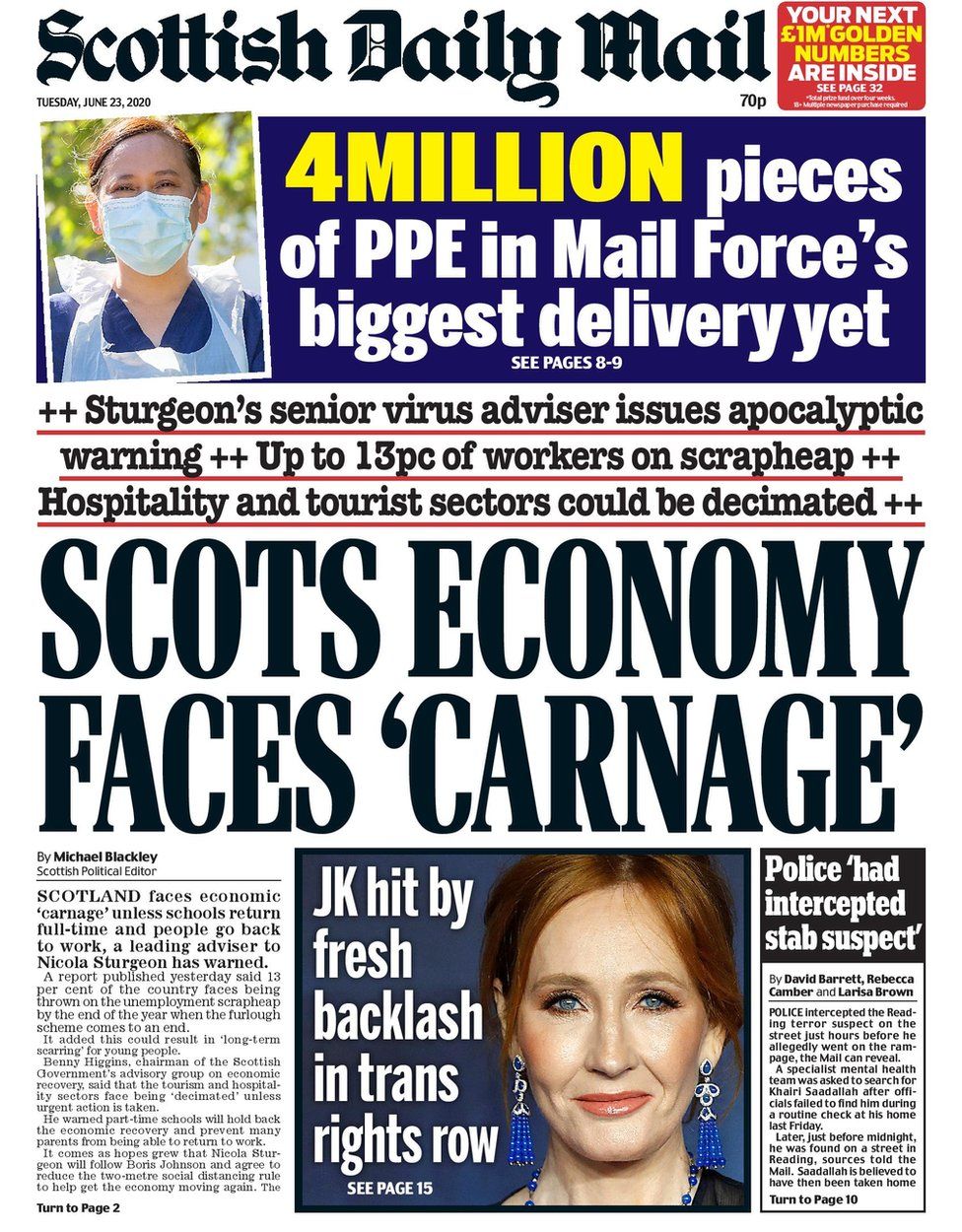 Scotland's papers: Economic 'carnage' and jobs 'doom and boom' - BBC News