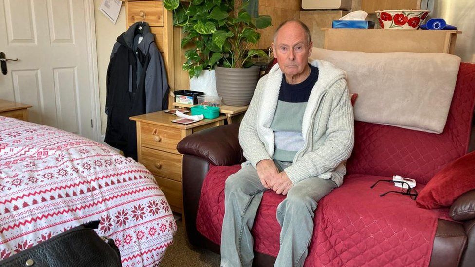Retired man forced to sleep in living room for two years after burst water main destroyed his home foundations