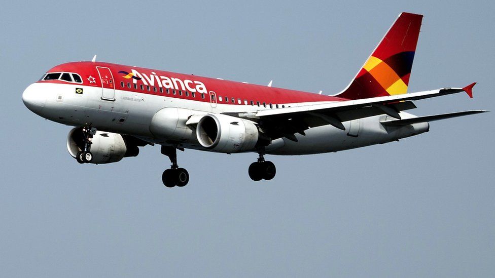 An Avianca airliner lands in the Santos Dumont airport in Rio de Janeiro, Brazil on August 19, 2015.