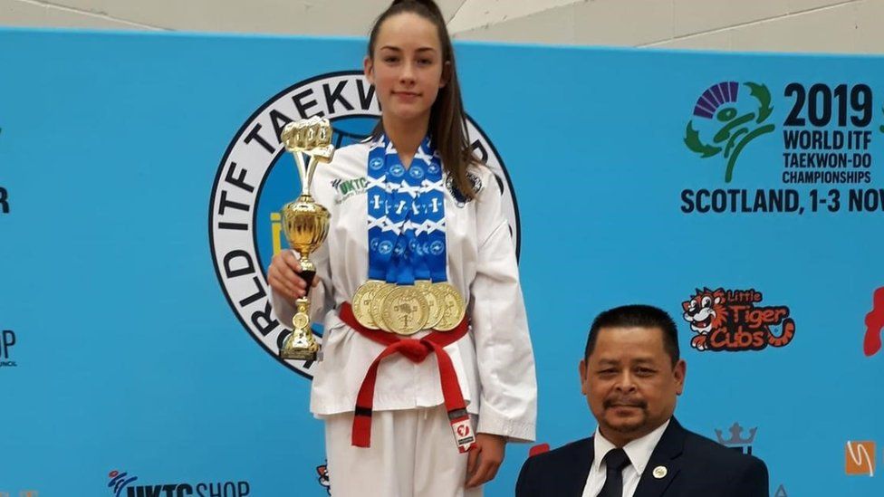 Molly McKibben at WITF Taekwondo championships in 2019