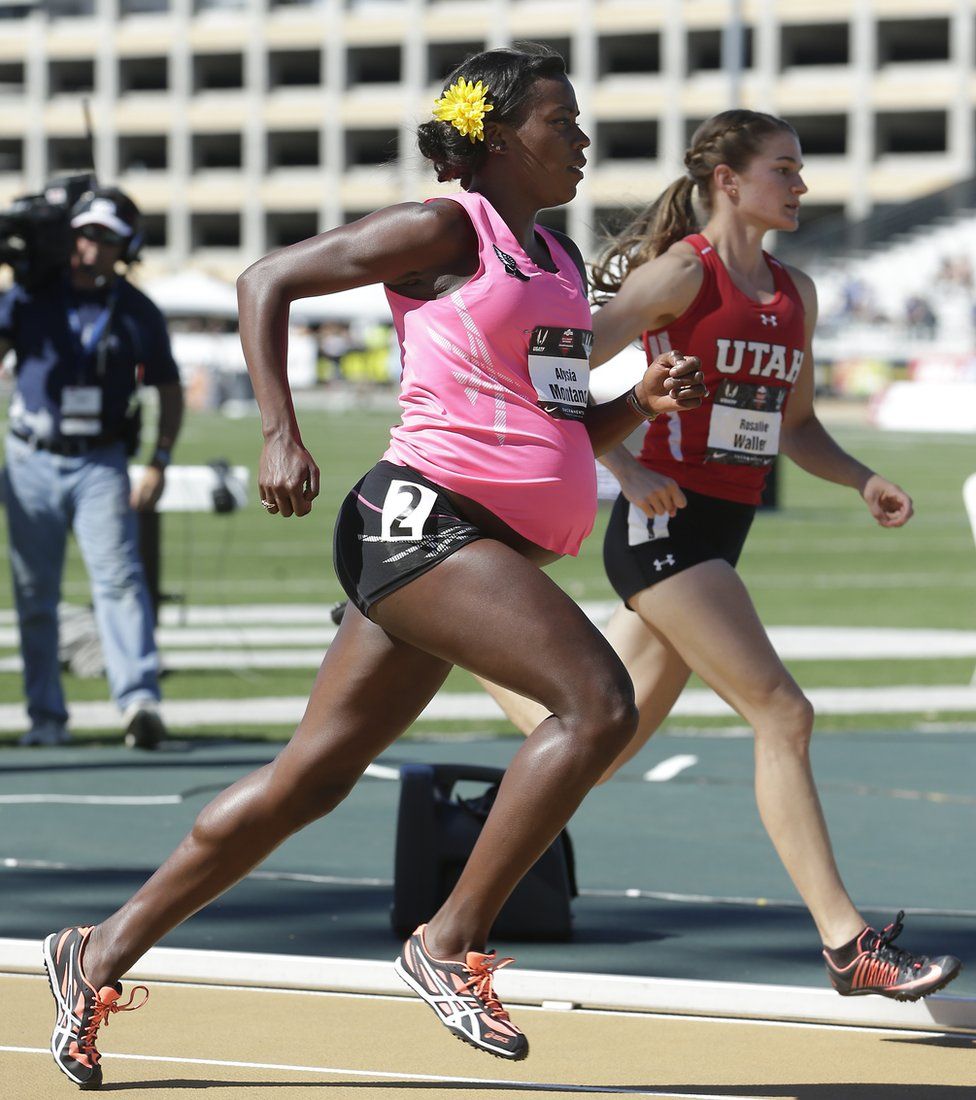 Alysia Montano competing eight months pregnant in 2014