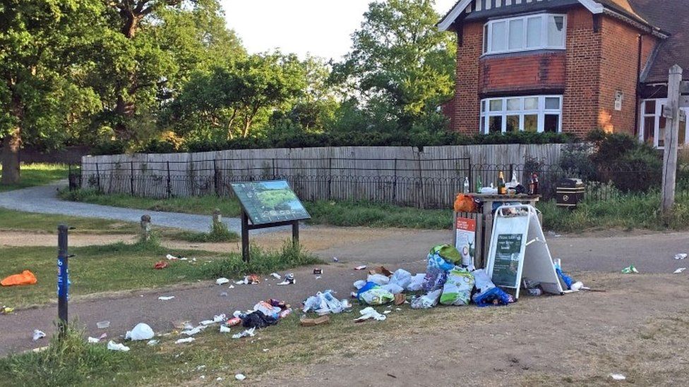 Litter in Richmond Park