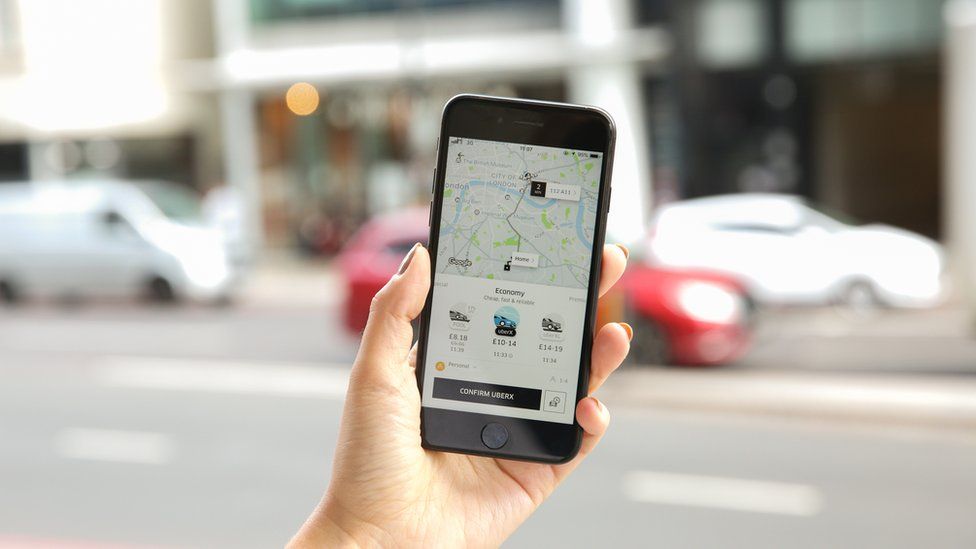 The Uber app on a smartphone screen