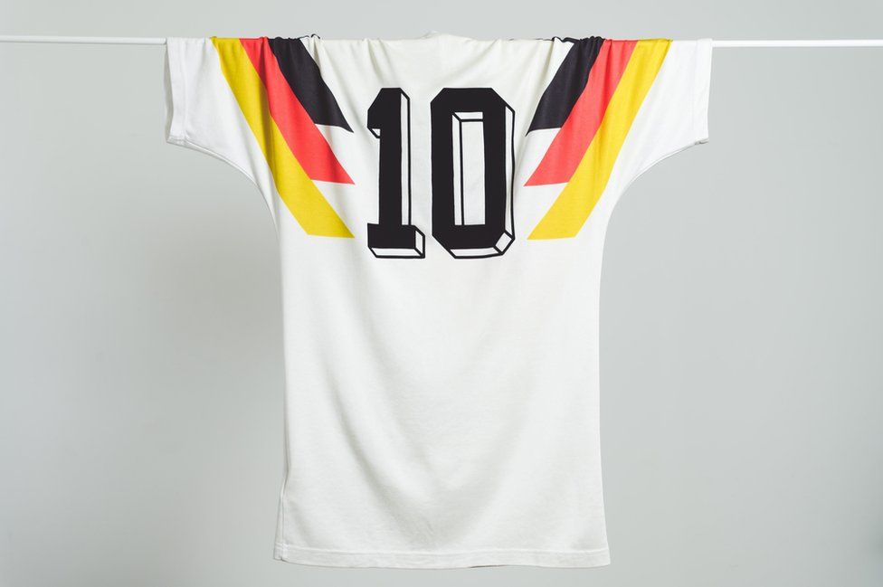 A West Germany shirt from the 1990 World Cup with number 10 on the back