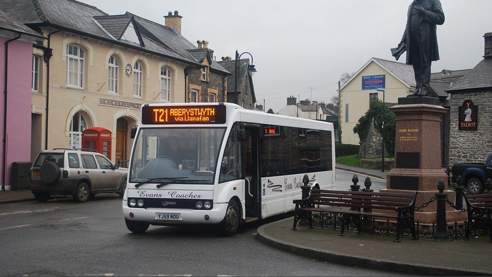 Bus in Tregaron, Ceredigion