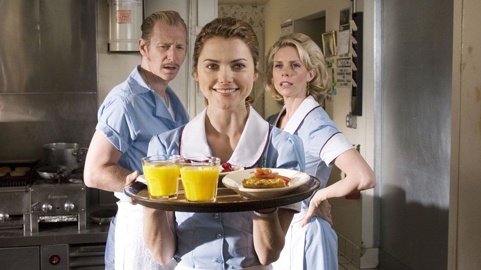 Keri Russell (centre) with Lew Temple and Cheryl Hines in Waitress