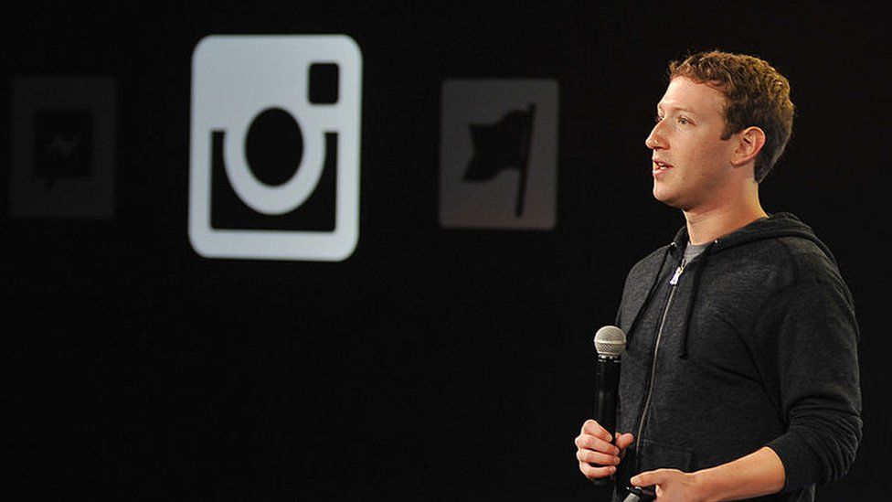 Mark Zuckerberg y el logotipo de Instagram