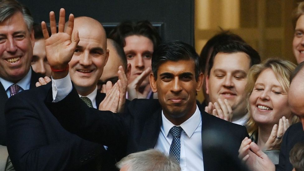 Rishi Sunak in October 2022 after he won the autumn edition of the Conservative Party leadership