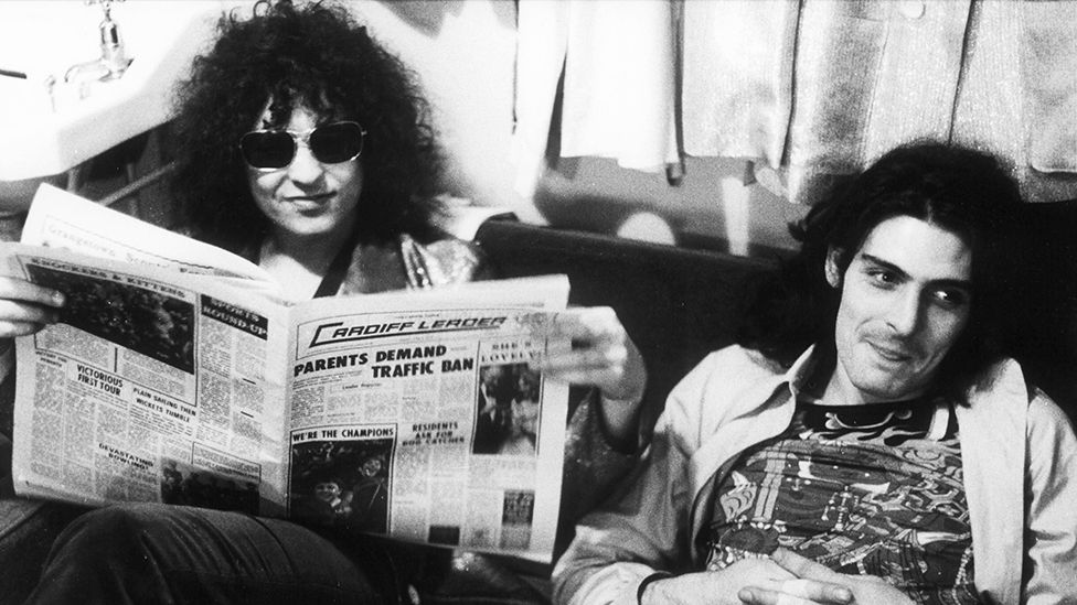 Musicians Marc Bolan and Mickey Finn