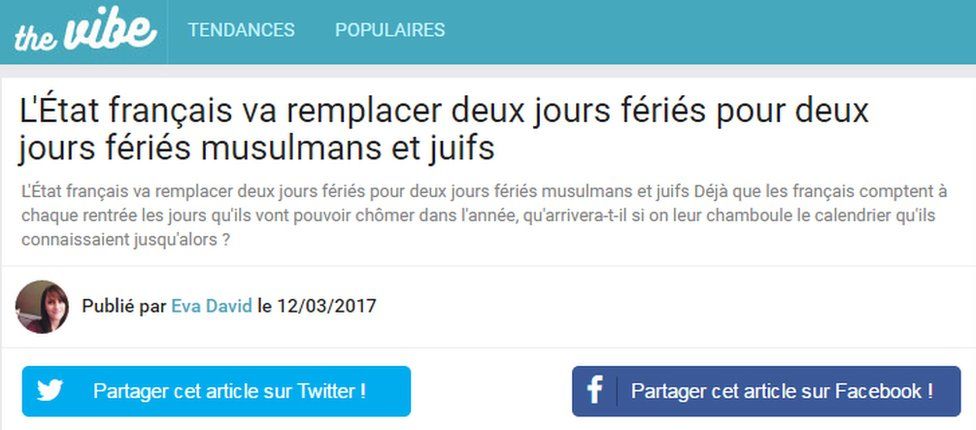 False French website headline