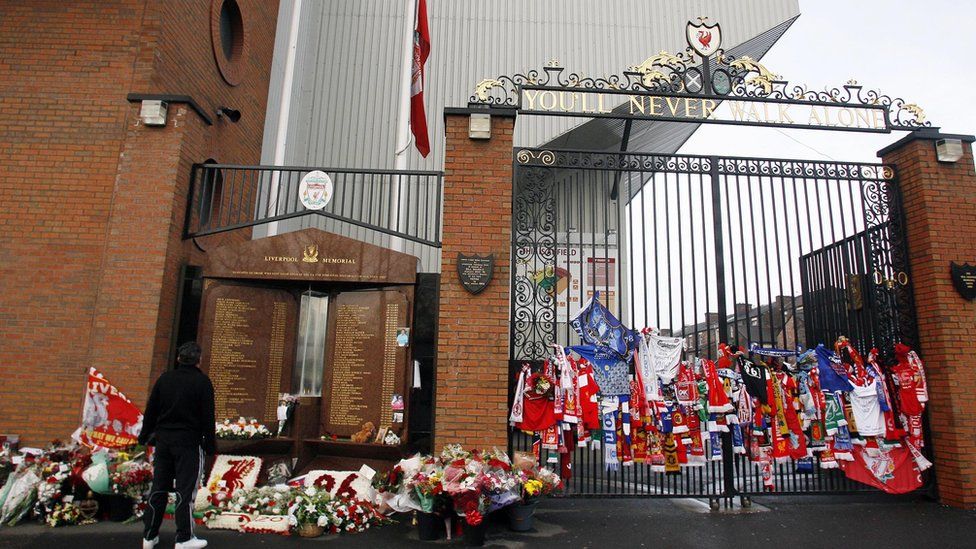 The Hillsborough memorial at LFC