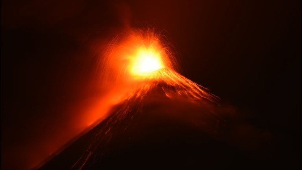A view of the Fuego Volcano erupting, as seen from El Rodeo municipality, in Escuintla department, 45 km southwest of Guatemala City on November 19, 2018
